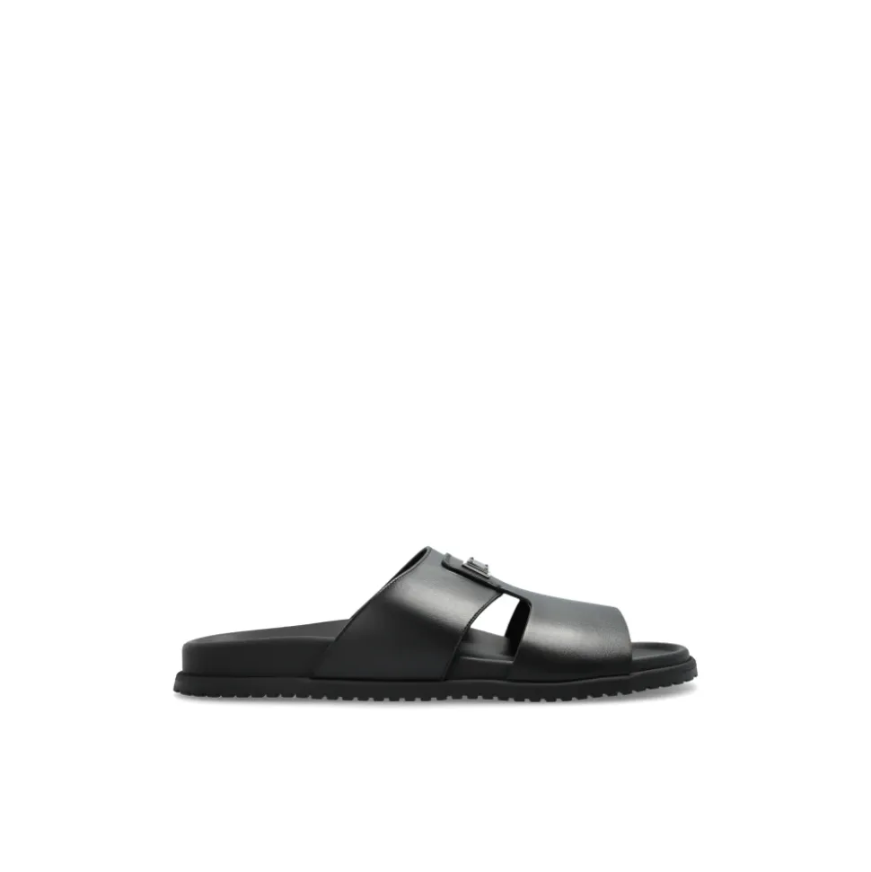 Leder-Sandalen mit Applikation