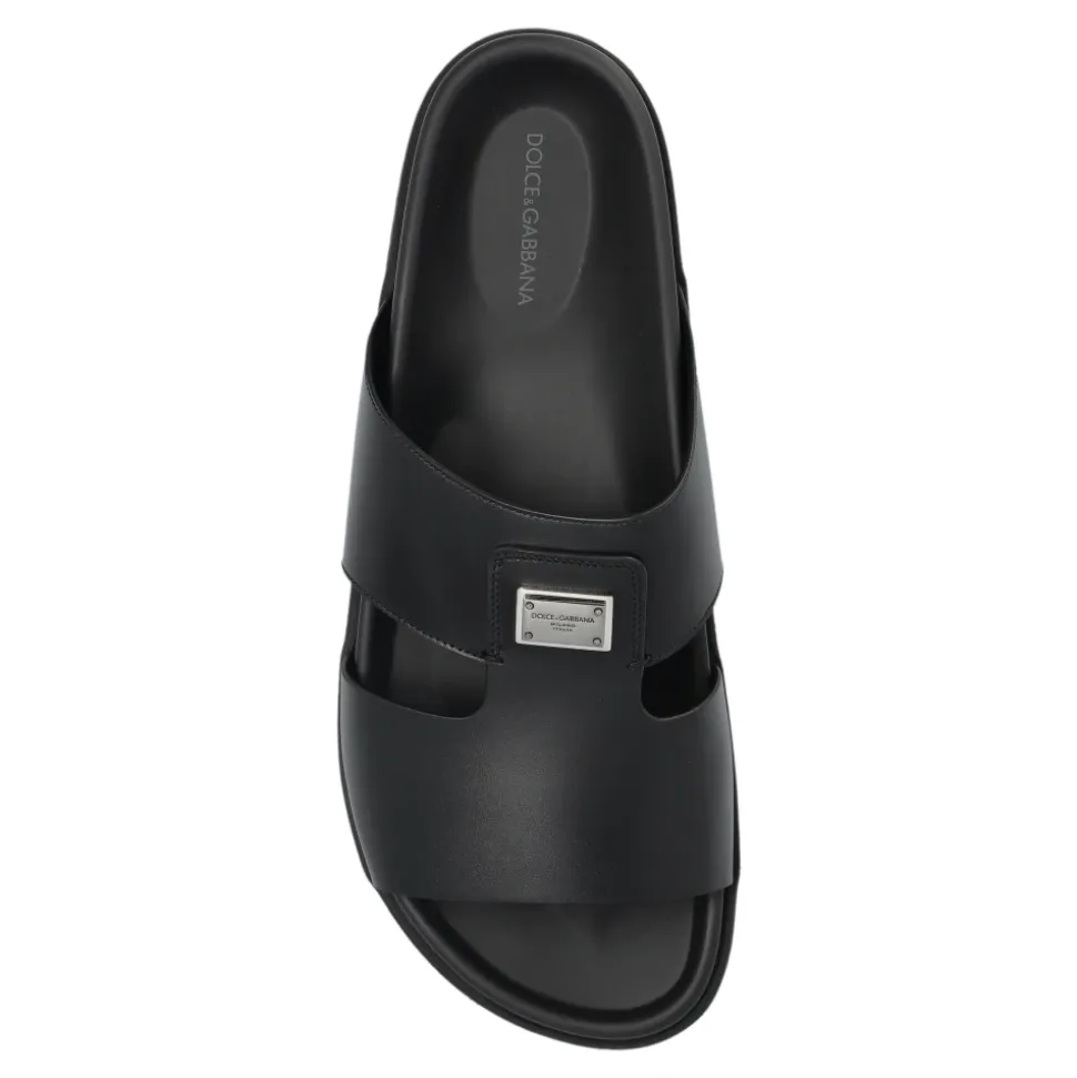 Leder-Sandalen mit Applikation