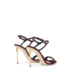 Ledersandalen mit skulptiertem Absatz