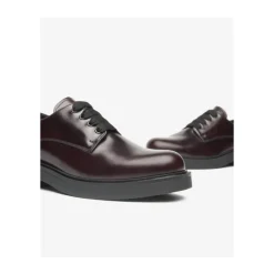 Leder-Schnürschuhe mit Blockabsatz