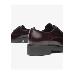 Leder-Schnürschuhe mit Blockabsatz