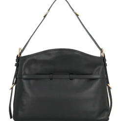 Leder-Schultertasche mit dekorativen Schnallen