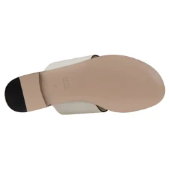 Leder-Slip-On-Sandalen mit Logodetail