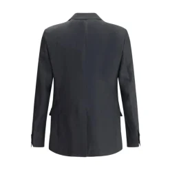 Leinenblazer mit spitzem Revers