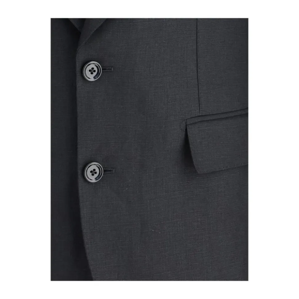 Leinenblazer mit spitzem Revers