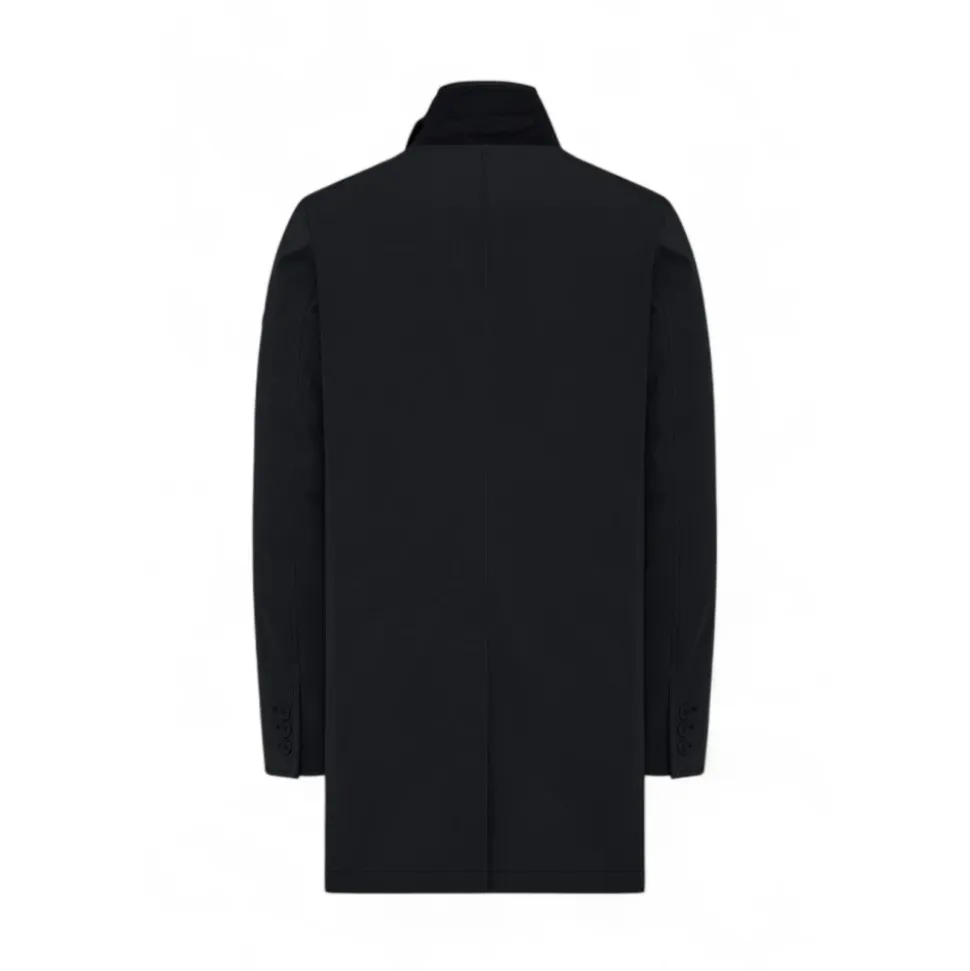 3-Level bi-stretch down-filled fabric coat