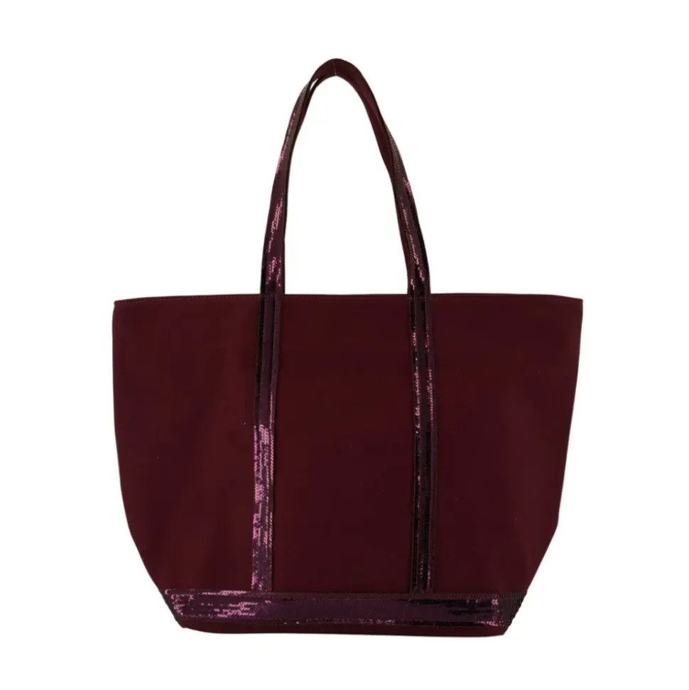 Lila Baumwoll Shopper Tasche