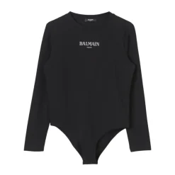 Logo Kinder Bodysuit Schwarz Baumwolle
