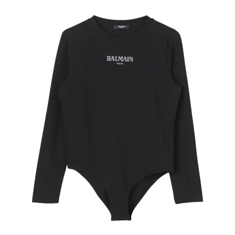 Logo Kinder Bodysuit Schwarz Baumwolle