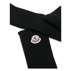 Logo Patch Lange Handschuhe aus Schurwolle