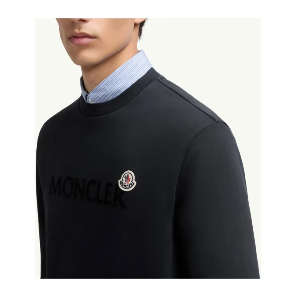 Logo Patch Sweatshirt Klassisch Navy