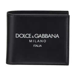 Logo Print Leder Brieftasche