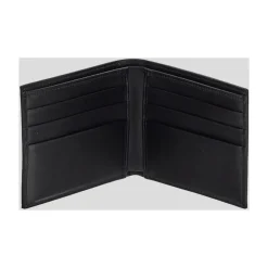 Logo Print Leder Brieftasche