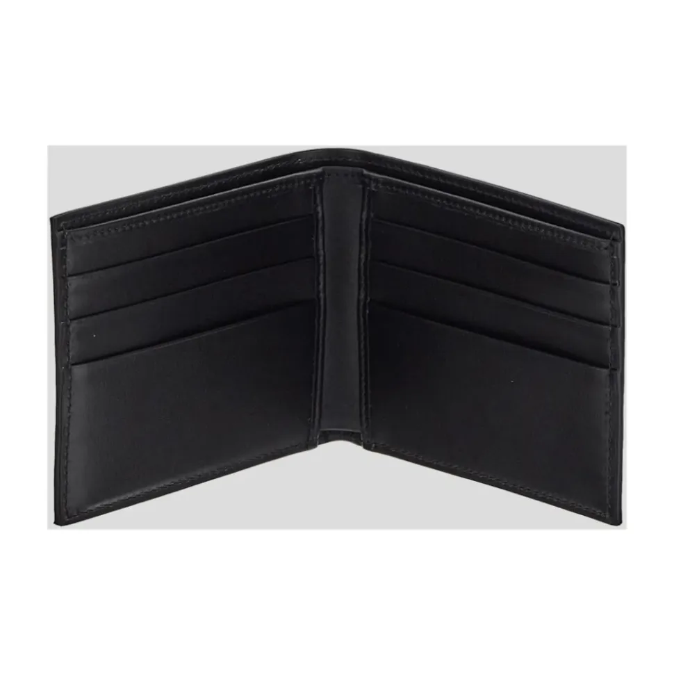 Logo Print Leder Brieftasche