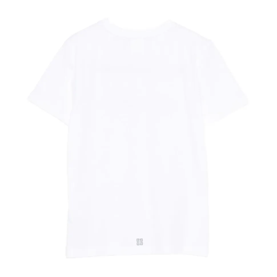 Logo-Print T-Shirt weiß kurze Ärmel