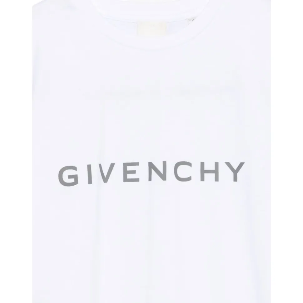 Logo-Print T-Shirt weiß kurze Ärmel