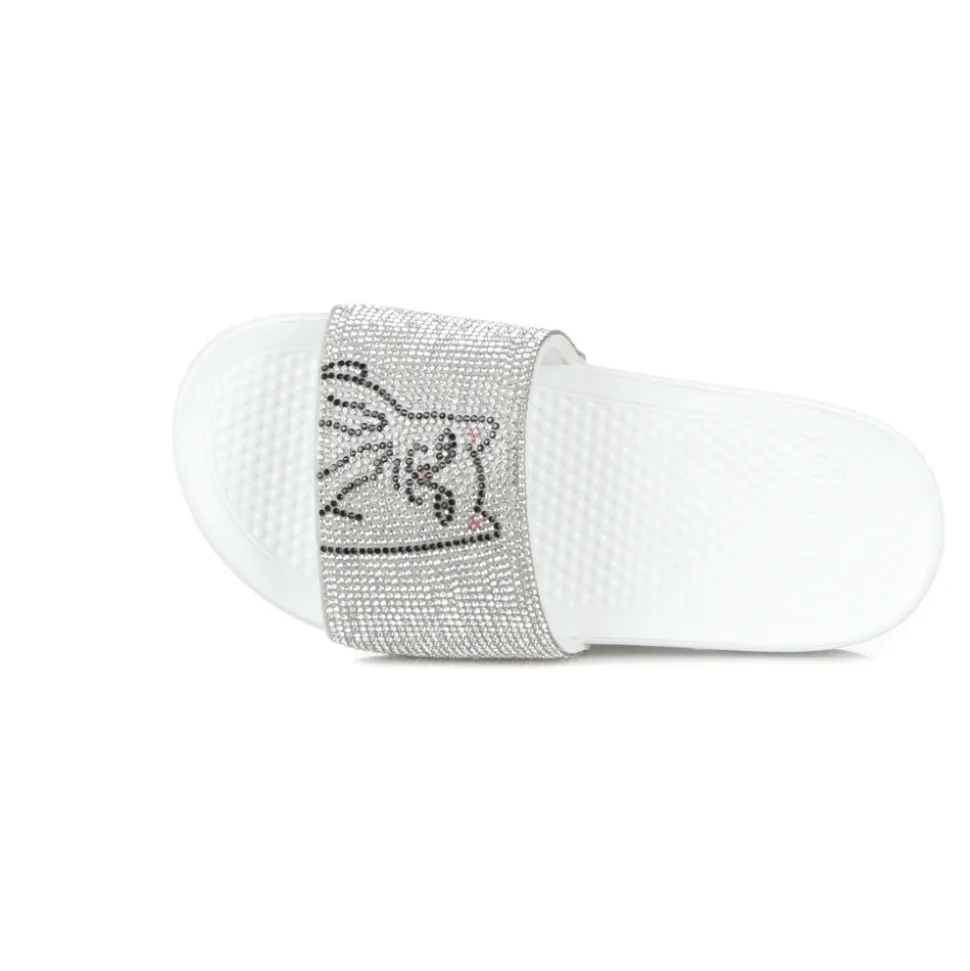 Lord Nermal Slides Rhinestone White