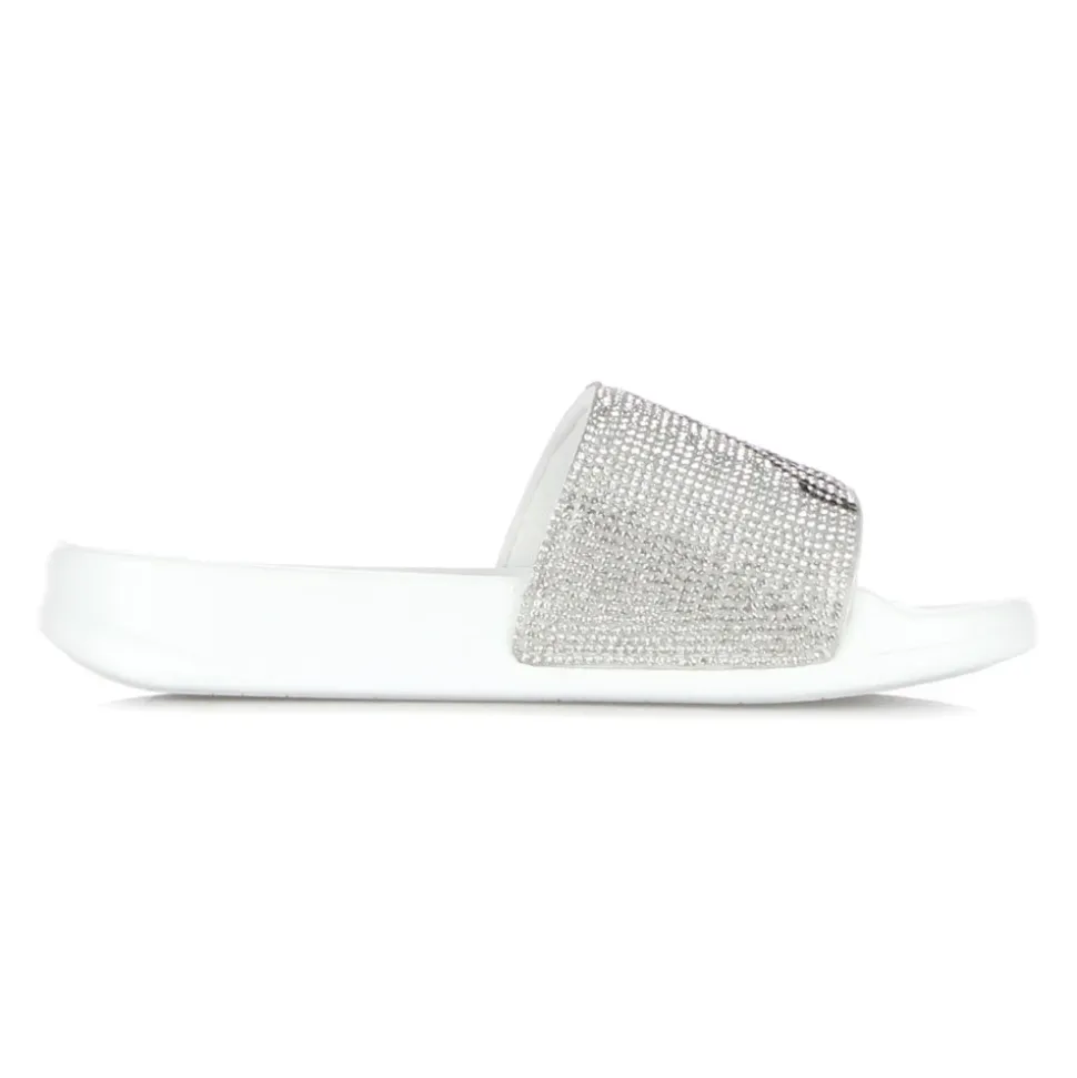 Lord Nermal Slides Rhinestone White