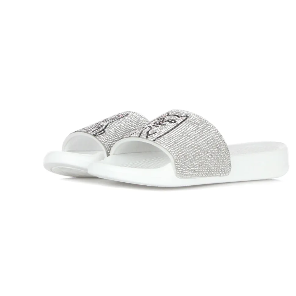 Lord Nermal Slides Rhinestone White