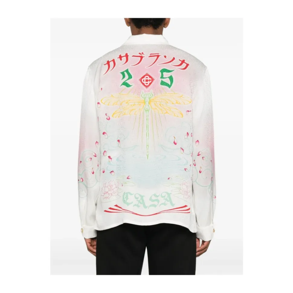 Lotus Print V-neck Shirt
