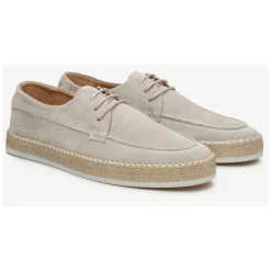 Luxuriöse beige Schnür-Mokassins