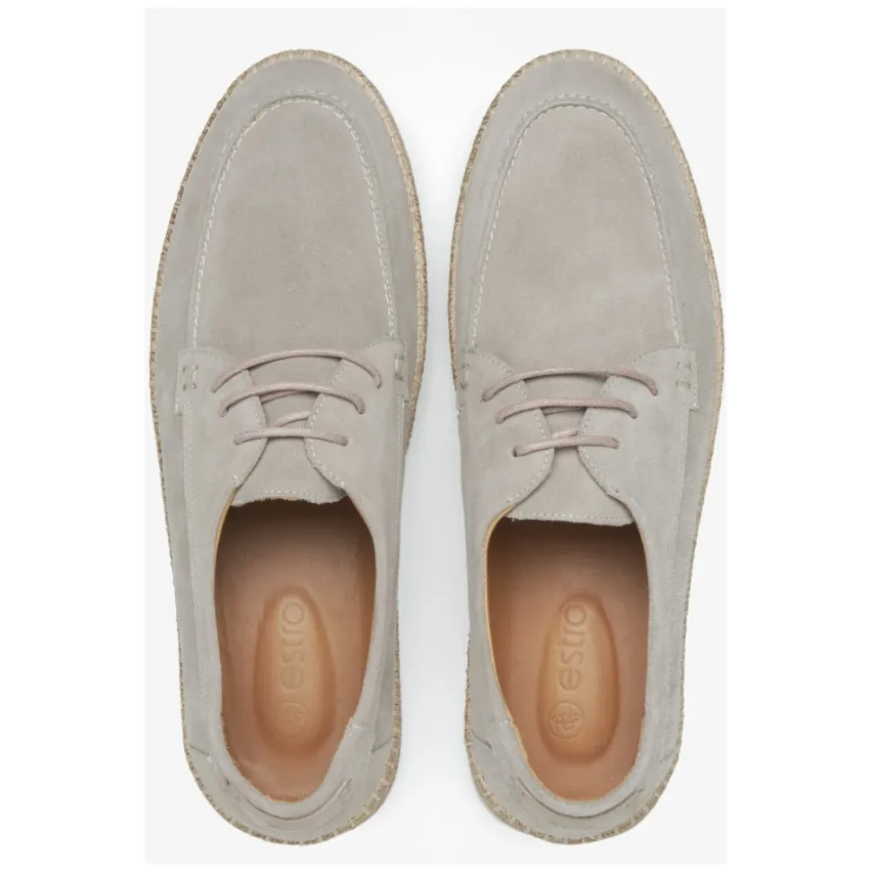 Luxuriöse beige Schnür-Mokassins