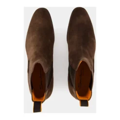 Luxuriöse Braune Wildleder Chelsea Stiefel