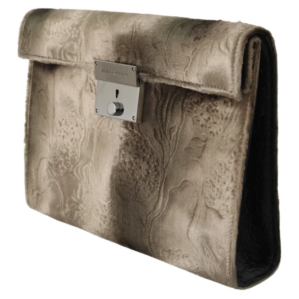 Luxuriöse Croco-Print Samt Aktentasche Clutch