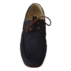 Luxuriöse Leder-Bootsschuhe mit Logo