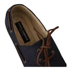 Luxuriöse Leder-Bootsschuhe mit Logo