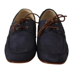 Luxuriöse Leder-Bootsschuhe mit Logo