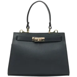 Luxuriöse Schwarze Leder-Satchel-Handtasche