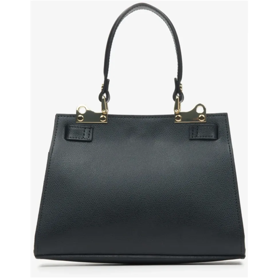 Luxuriöse Schwarze Leder-Satchel-Handtasche