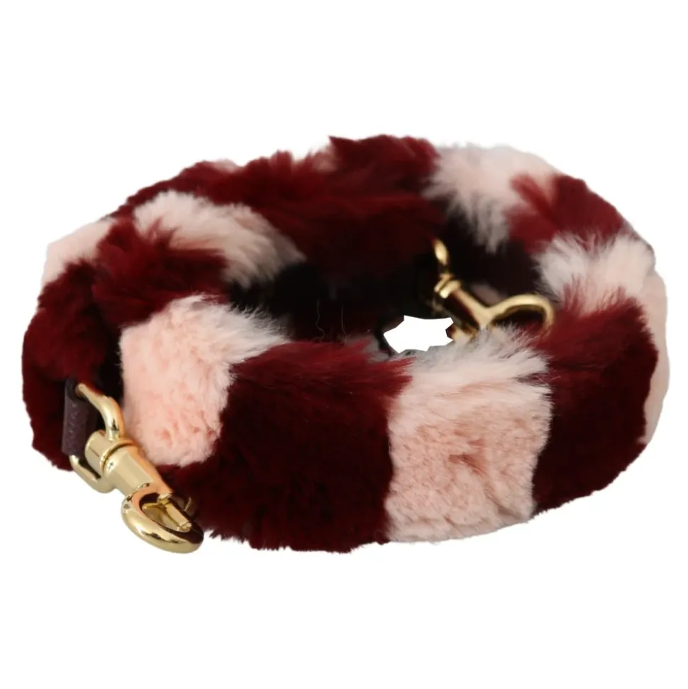 Luxuriöser Bordeaux Pink Pelz Schultergurt