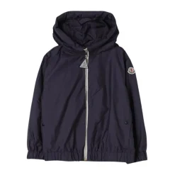Marineblaue wasserabweisende Jacke mit Kapuze