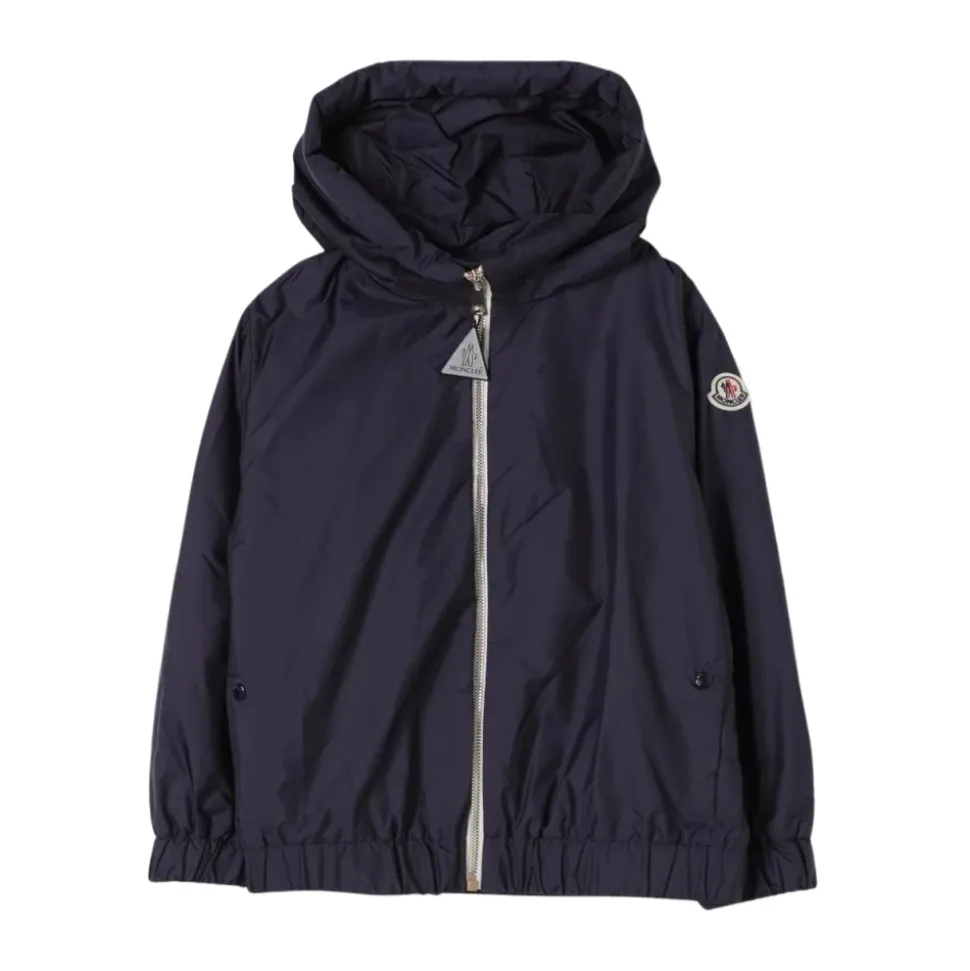 Marineblaue wasserabweisende Jacke mit Kapuze