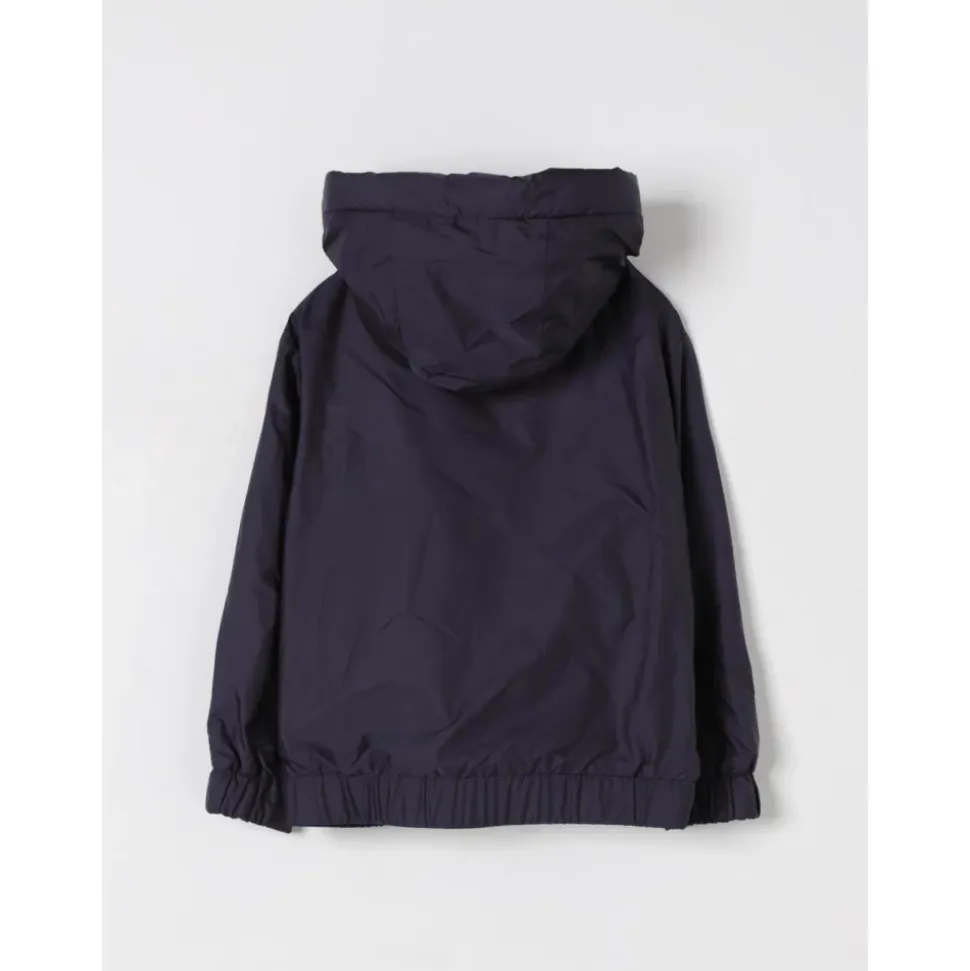 Marineblaue wasserabweisende Jacke mit Kapuze
