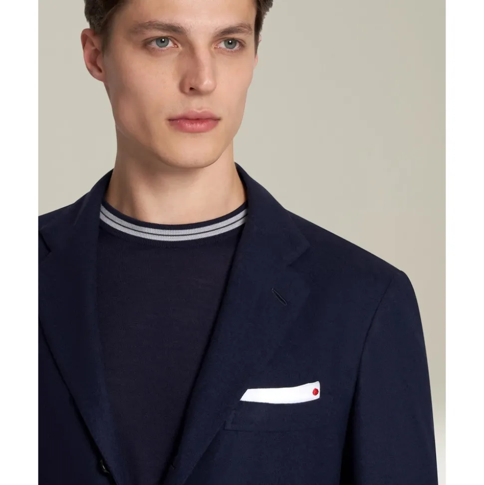 Marineblaue Wolljacke