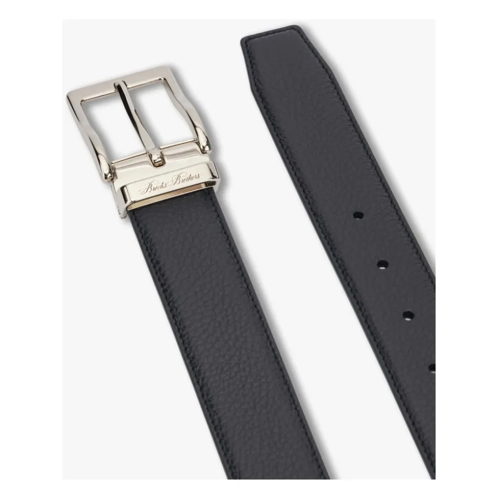 Marineblauer Gürtel aus genarbtem Leder