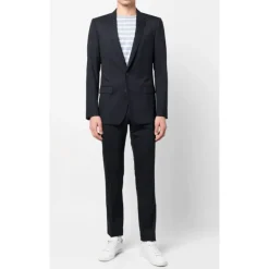 Marineblauer Slim Fit Wollanzug