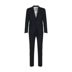 Marineblauer Stretch-Wollanzug
