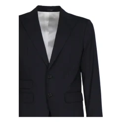 Marineblauer Stretch-Wollanzug