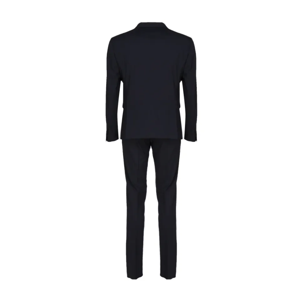 Marineblauer Stretch-Wollanzug