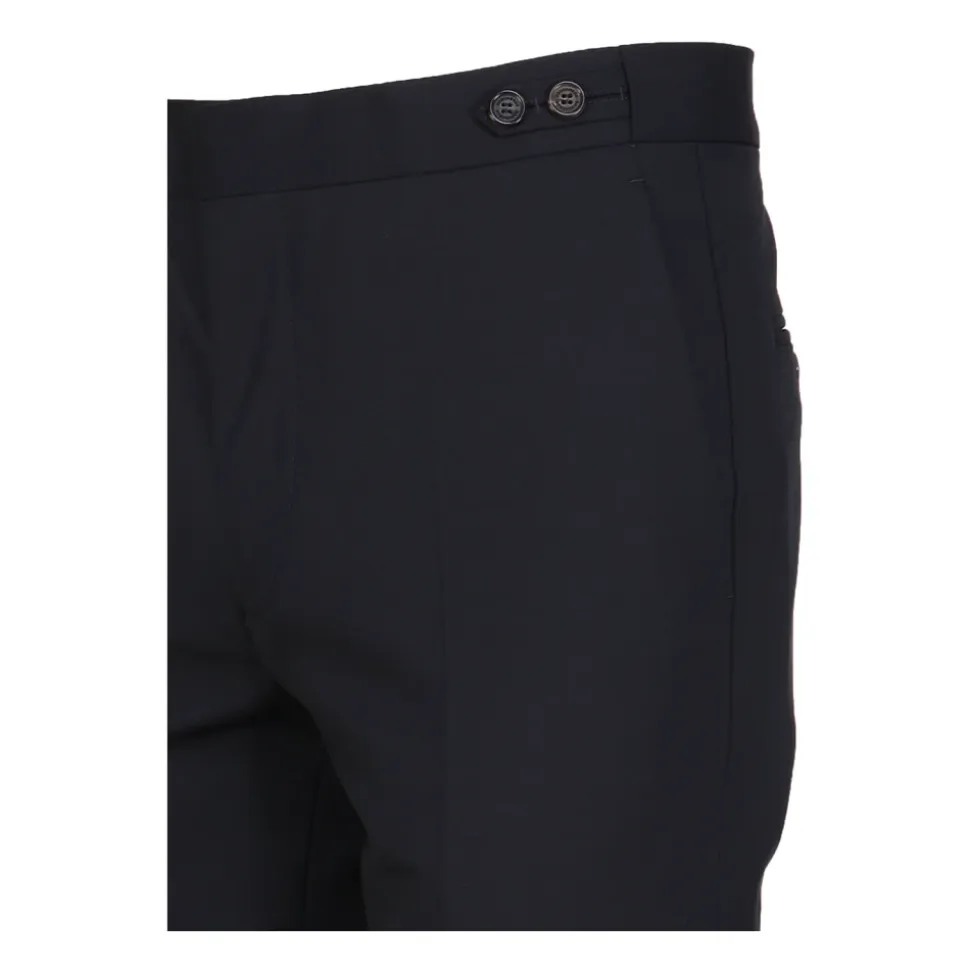 Marineblauer Stretch-Wollanzug