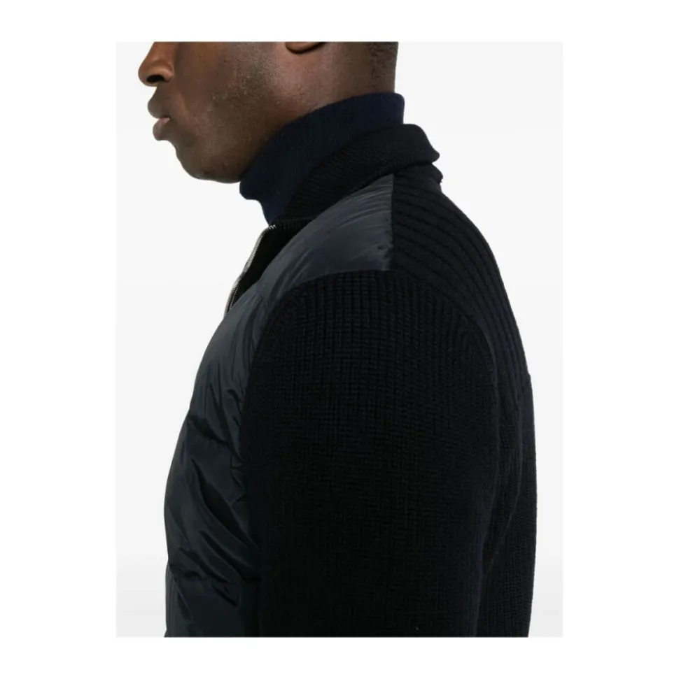 Marineblauer Wollstrickjacke
