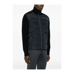 Marineblauer Wollstrickjacke