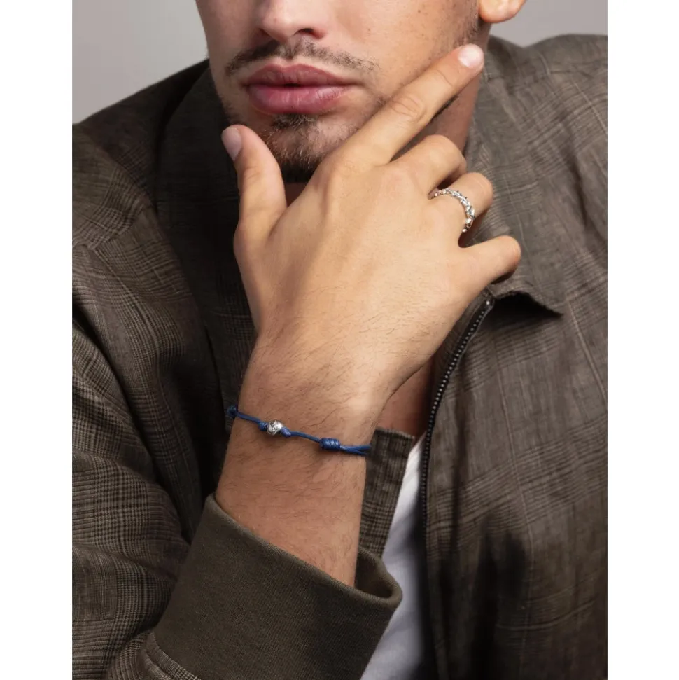 Marineblaues Armband mit Schnur