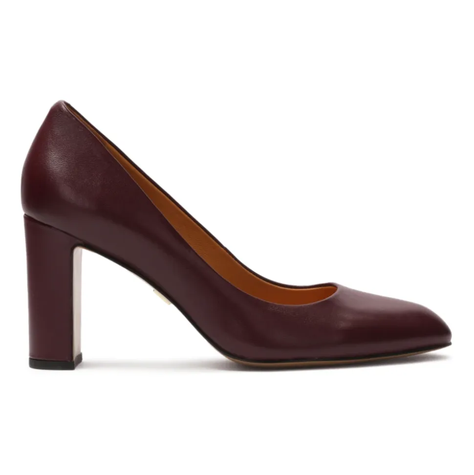Maroon Pumps mit abgerundeten Zehen