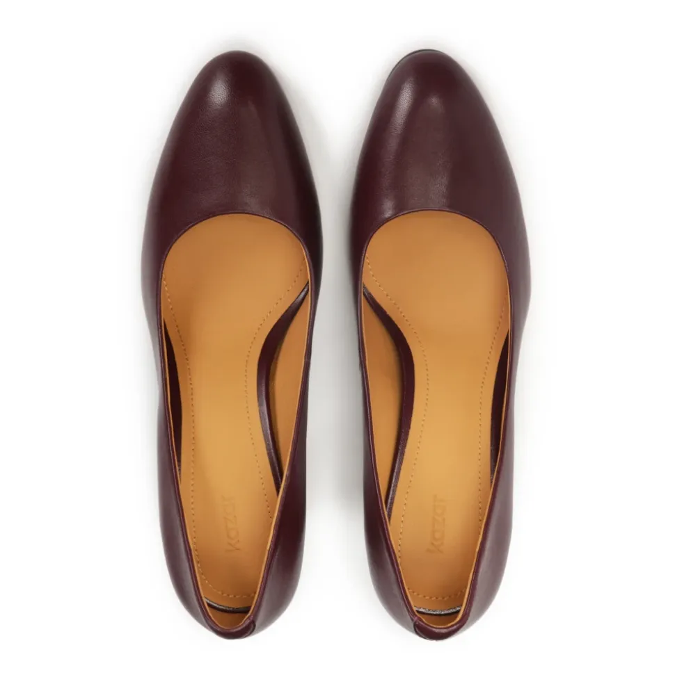 Maroon Pumps mit abgerundeten Zehen