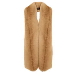 Maxi Kunstpelz Schal - Sand Beige